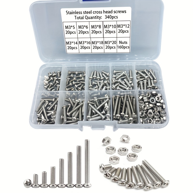Paella Pan Steel - 340 stuks M3 roestvrijstalen Phillips kopschroef
