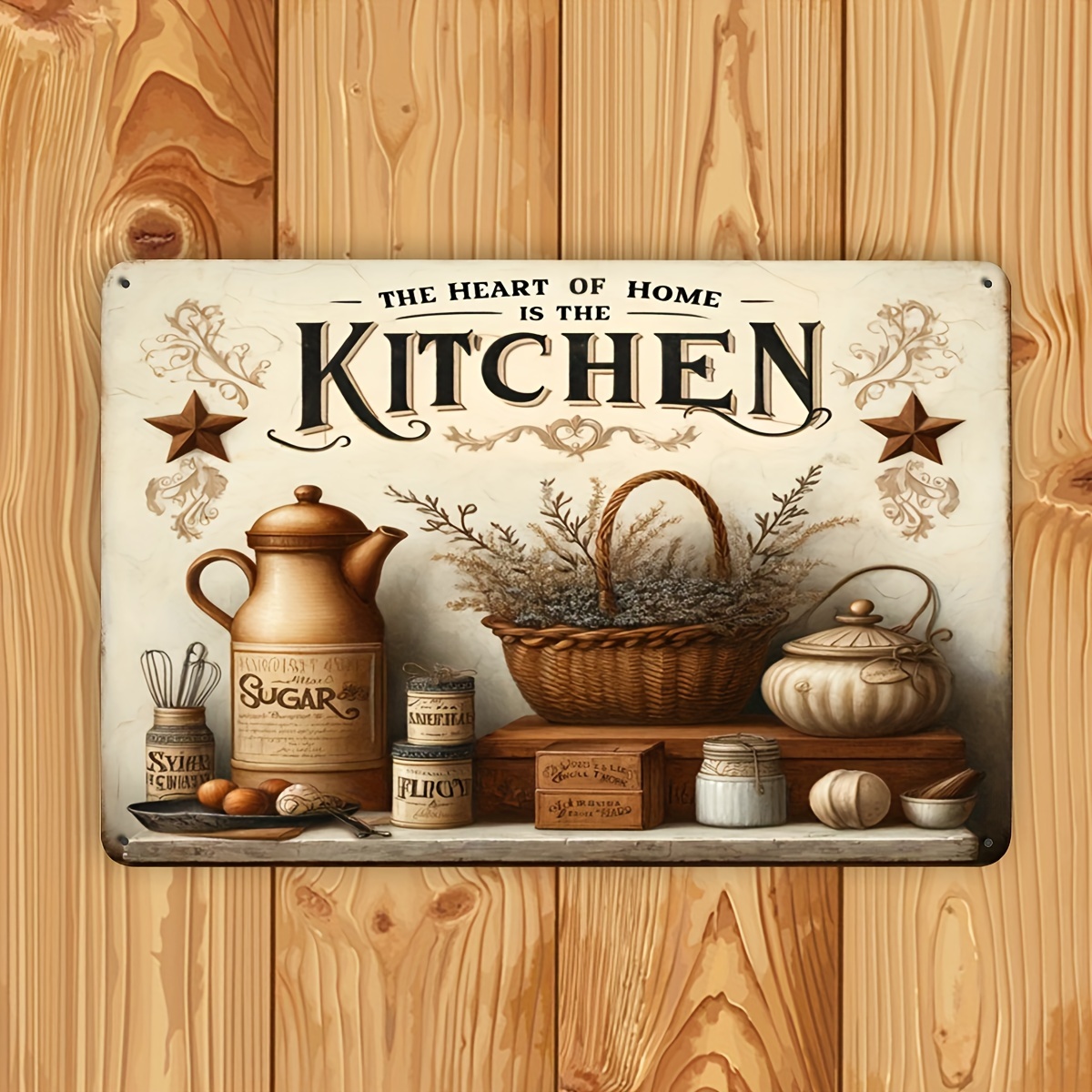 Home Cooking Quotes - Vintage keuken quote metalen wanddecoratie bord