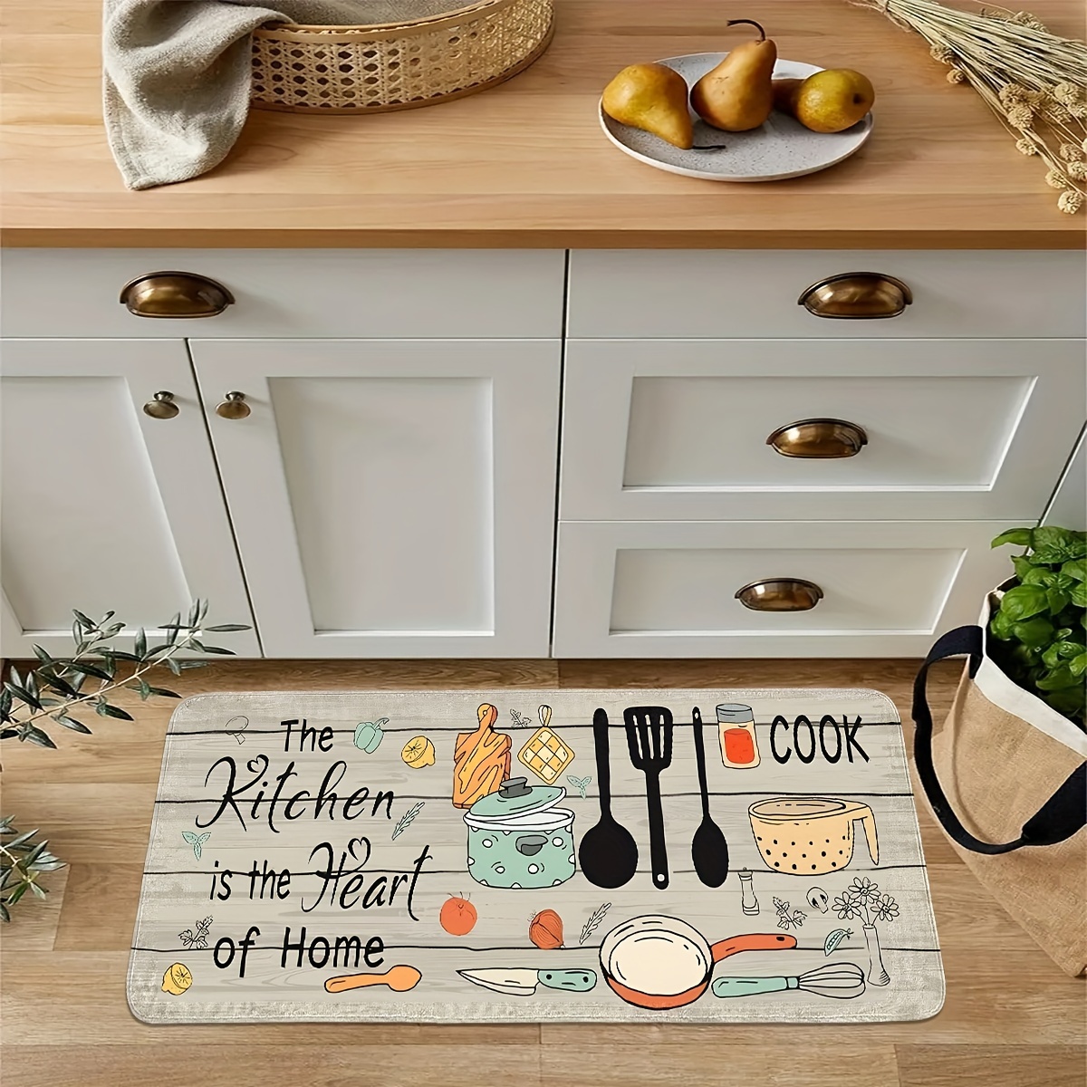 Keukenmat met keukengereiprint - Home Cooking Quotes recensie en prijs